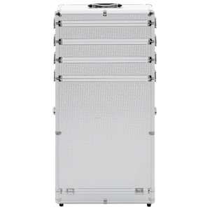 vidaXL makeupkuffert aluminium s&oslash;lvfarvet