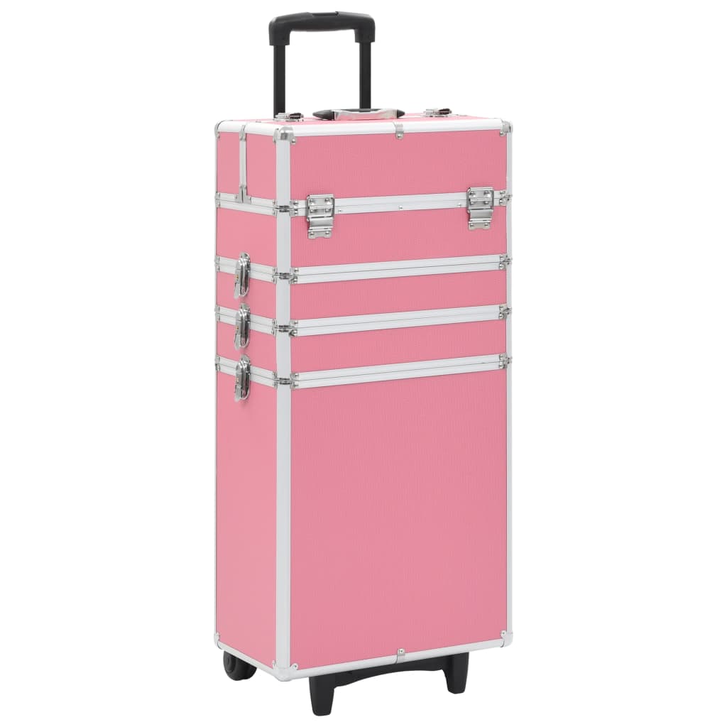 #2 - vidaXL makeupkuffert aluminium pink