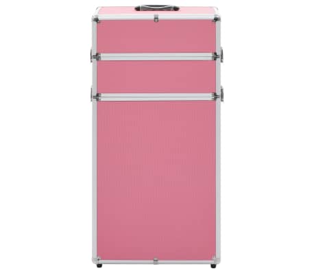 vidaXL Make-up Trolley Aluminium Pink