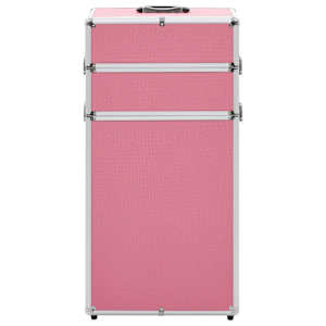 vidaXL Make-up Trolley Aluminium Pink