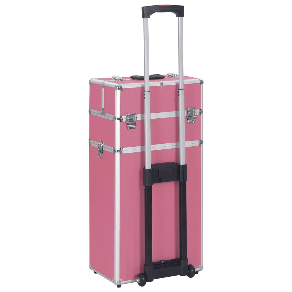 Make-up trolley aluminium roze