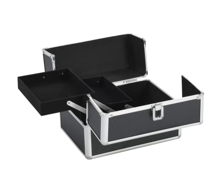 vidaXL Kosmetický kufřík 22 x 30 x 21 cm černý hliník