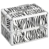 vidaXL Caixa de maquilhagem 22x30x21 cm alumínio riscas de zebra