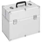 vidaXL Caixa de maquilhagem 37x24x35 cm alumínio prateado