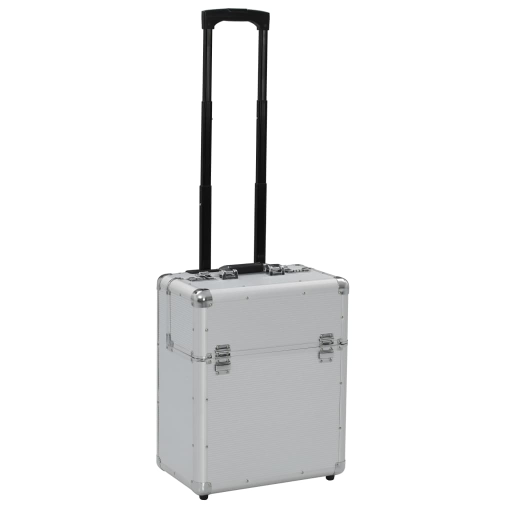 Pilotski kovčeg s kotačima 39 x 47 x 25 cm srebrni aluminijski
