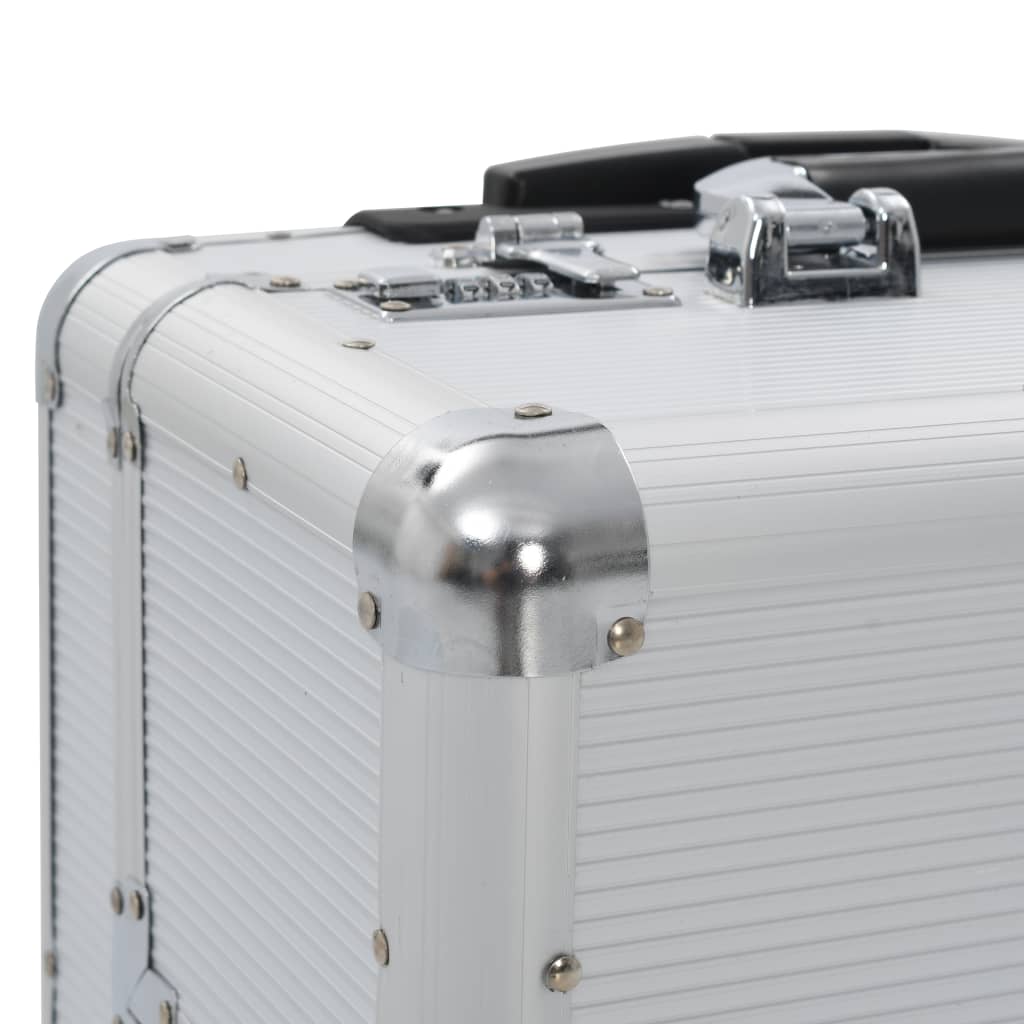 Ezüstszínű alumínium pilótabőrönd 39 x 47 x 25 cm 