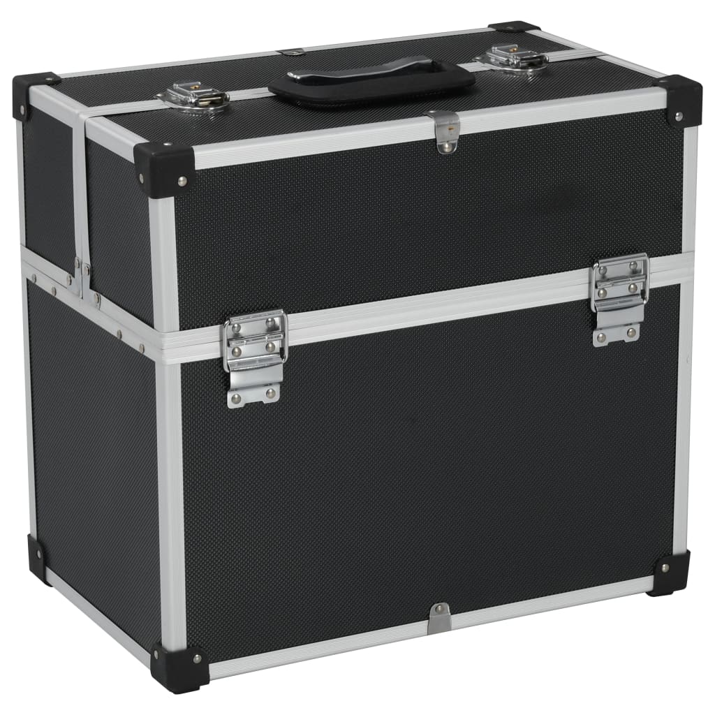 vidaXL værktøjskasse 38 x 22,5 x 34 cm sort aluminium