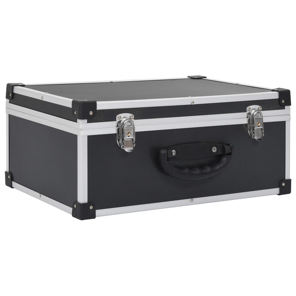vidaXL Cd-koffer voor 60 cd's aluminium ABS zwart