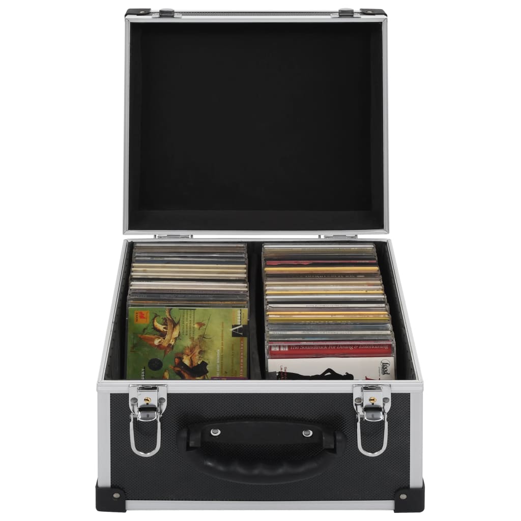 vidaXL Casetă pentru 40 CD-uri, negru, aluminiu ABS vidaxl.ro