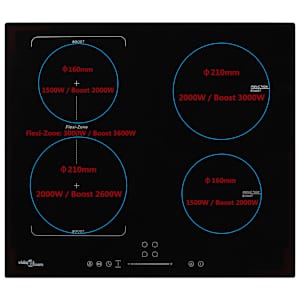 vidaXL Induktionsh&auml;ll med 4 plattor touchkontroll flexibel zon 7000 W
