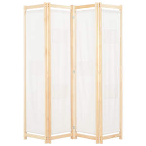 Paravan 4-delni 160x170x4 cm blago kremne barve