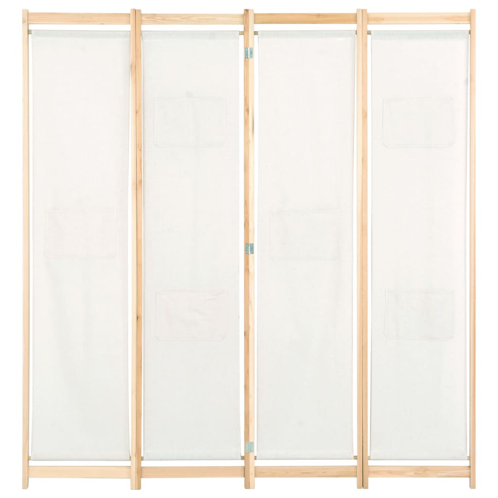 

vidaXL Kamerscherm met 4 panelen 160x170x4 cm stof crème
