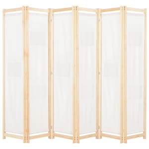 vidaXL 6 paneeliga sirm, kreemjas, 240 x 170 x 4 cm, kangas