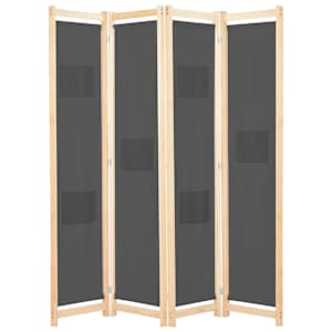 vidaXL 4 paneeliga sirm, hall, 160 x 170 x 4 cm, kangas