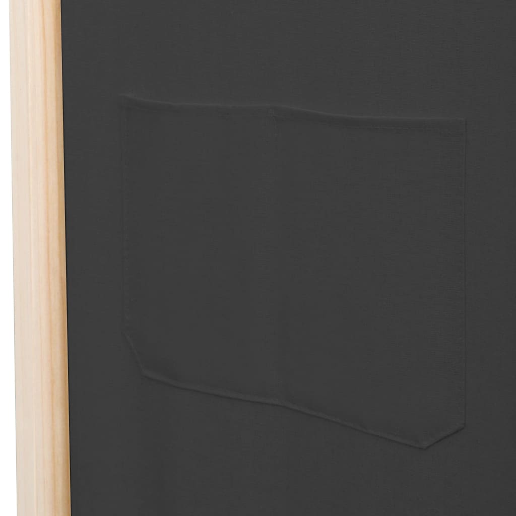 Szürke 5-paneles szövetparaván 200 x 170 x 4 cm 