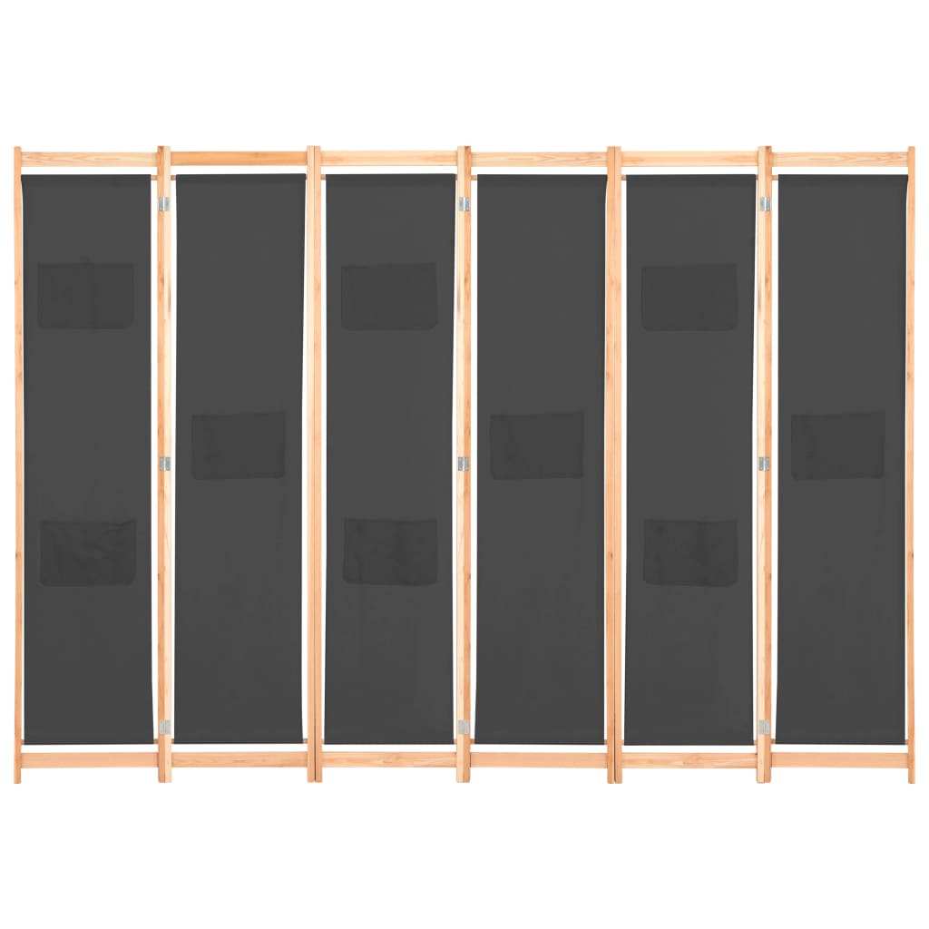 

vidaXL Kamerscherm met 6 panelen 240x170x4 cm stof grijs
