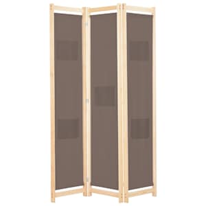 vidaXL 3 paneeliga sirm, pruun, 120 x 170 x 4 cm, kangas