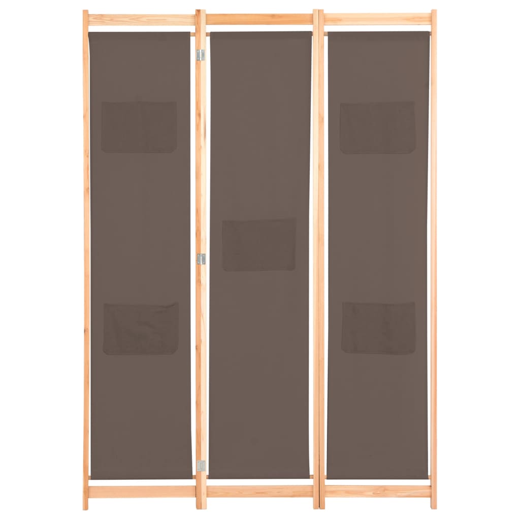 

vidaXL Kamerscherm met 3 panelen 120x170x4 cm stof bruin