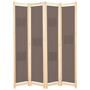 vidaXL 4 paneeliga sirm, pruun, 160 x 170 x 4 cm, kangas