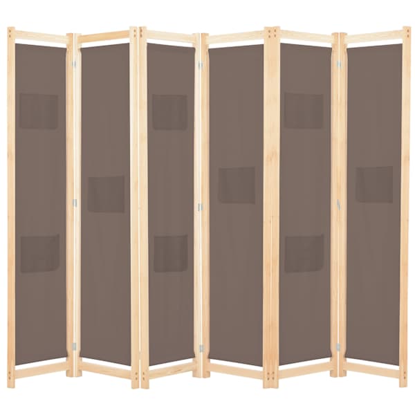 vidaXL 6 paneeliga sirm, pruun, 240 x 170 x 4 cm, kangas