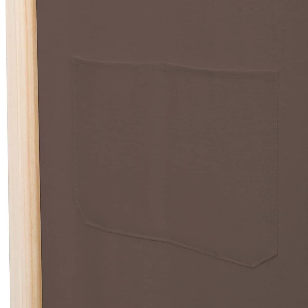 Barna 6-paneles szövetparaván 240 x 170 x 4 cm 