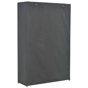 Šatní skříň se 3 policemi šedá 110 x 40 x 170 cm textil - obrázek 3