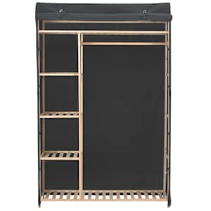 Šatní skříň šedá 110 x 40 x 170 cm textil - obrázek 2