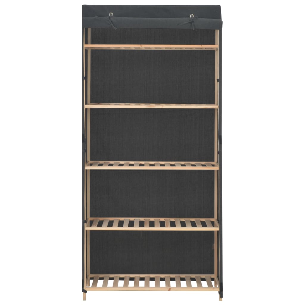 vidaXL Kledingkast 79x40x170 cm stof grijs afbeelding
