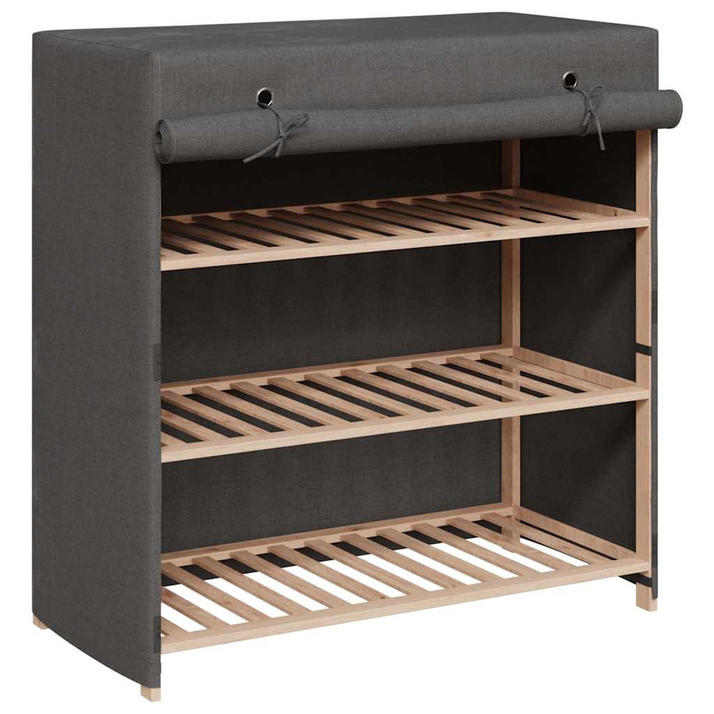 vidaXL Botník s potahem šedý 79 x 40 x 80 cm textil