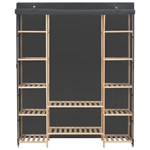 Šatní skříň šedá 135 x 40 x 170 cm textil - obrázek 2