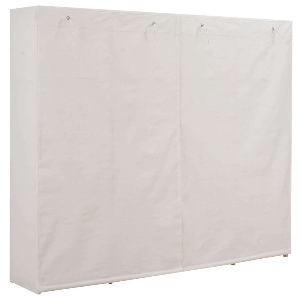 Fehér szövet ruhásszekrény 200 x 40 x 170 cm 