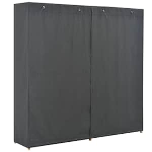 Šatní skříň šedá 200 x 40 x 170 cm textil - obrázek 3