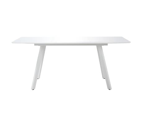 vidaXL Jedilna miza z visokim belim sijajem 180x90x76 cm MDF
