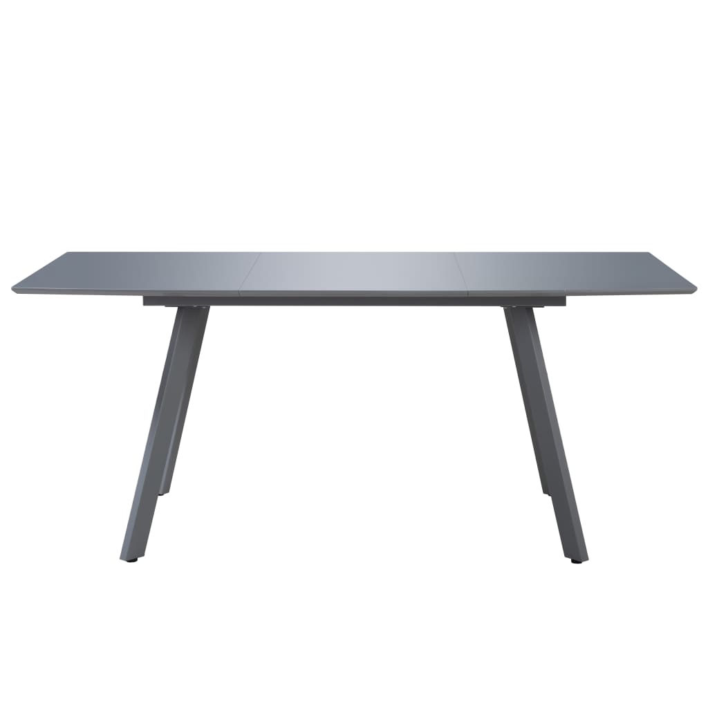 vidaXL Jedilna miza z visokim sivim sijajem 180x90x76 cm MDF