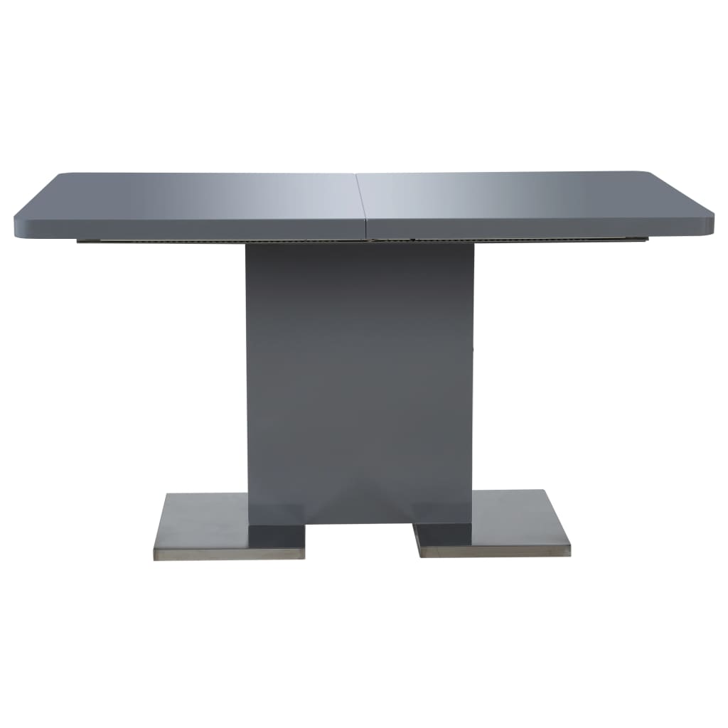 vidaXL Rozkládací jídelní stůl vysoký lesk šedý 180 x 90 x 76 cm MDF