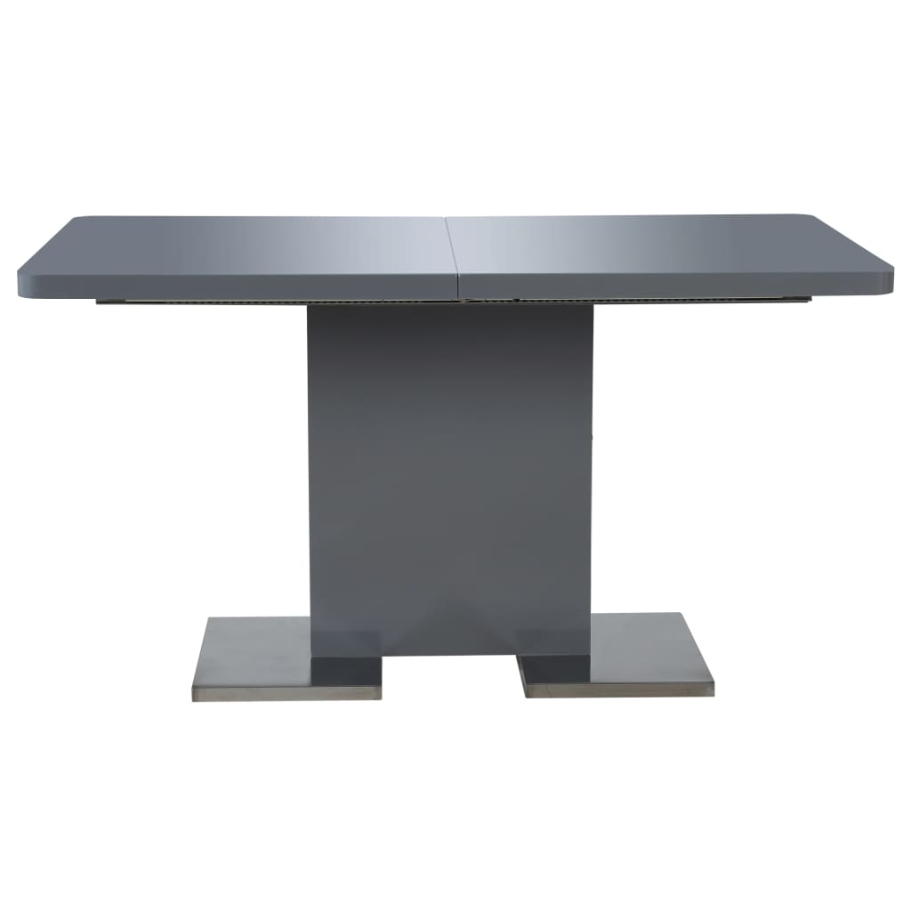 

vidaXL Eettafel verlengbaar 180x90x76 cm MDF hoogglans grijs