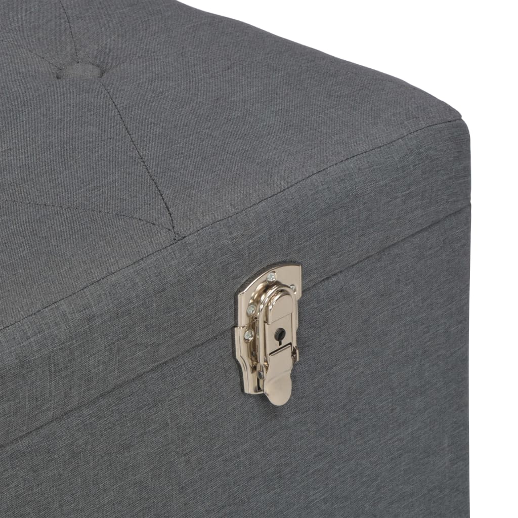 Stoličky s úložným prostorem 3 ks tmavě šedé textil - obrázek 17