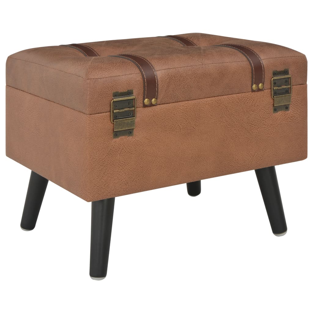 Thumbnail - vidaXL Hocker mit Stauraum 40 cm Braun Kunstleder