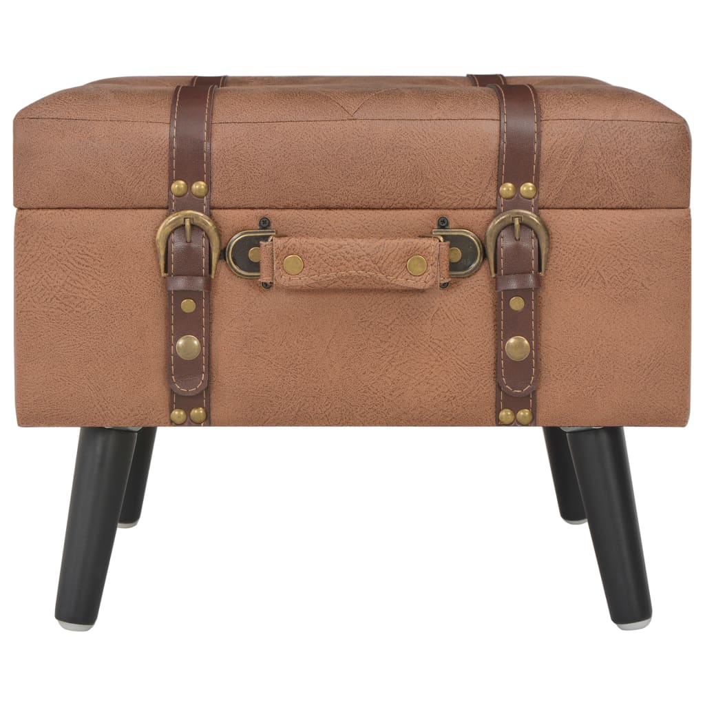Thumbnail - vidaXL Hocker mit Stauraum 40 cm Braun Kunstleder