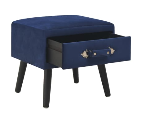vidaXL Bedside Cabinet Blue 40x35x40 cm Velvet
