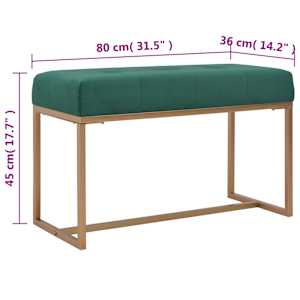 Lavice 80 cm zelená sametová - obrázek 5