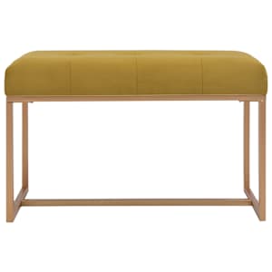 Lavice 80 cm hořčicová sametová - obrázek 2