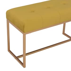 Lavice 80 cm hořčicová sametová - obrázek 4