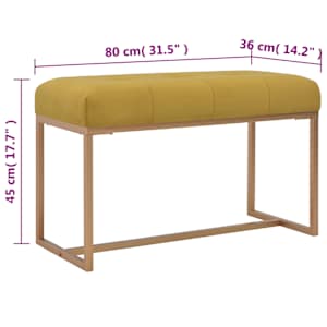 Lavice 80 cm hořčicová sametová - obrázek 5