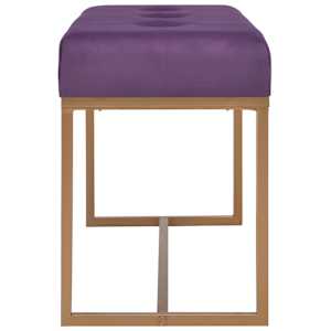 Lavice 80 cm fialová sametová - obrázek 3