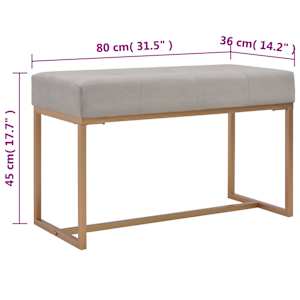 Lavice 80 cm šedá sametová - obrázek 5
