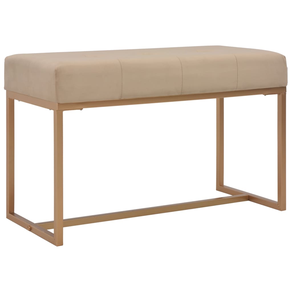 Banc 80 cm Beige Velours
