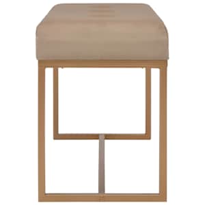 Lavice 80 cm béžová sametová - obrázek 3