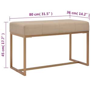 Lavice 80 cm béžová sametová - obrázek 5