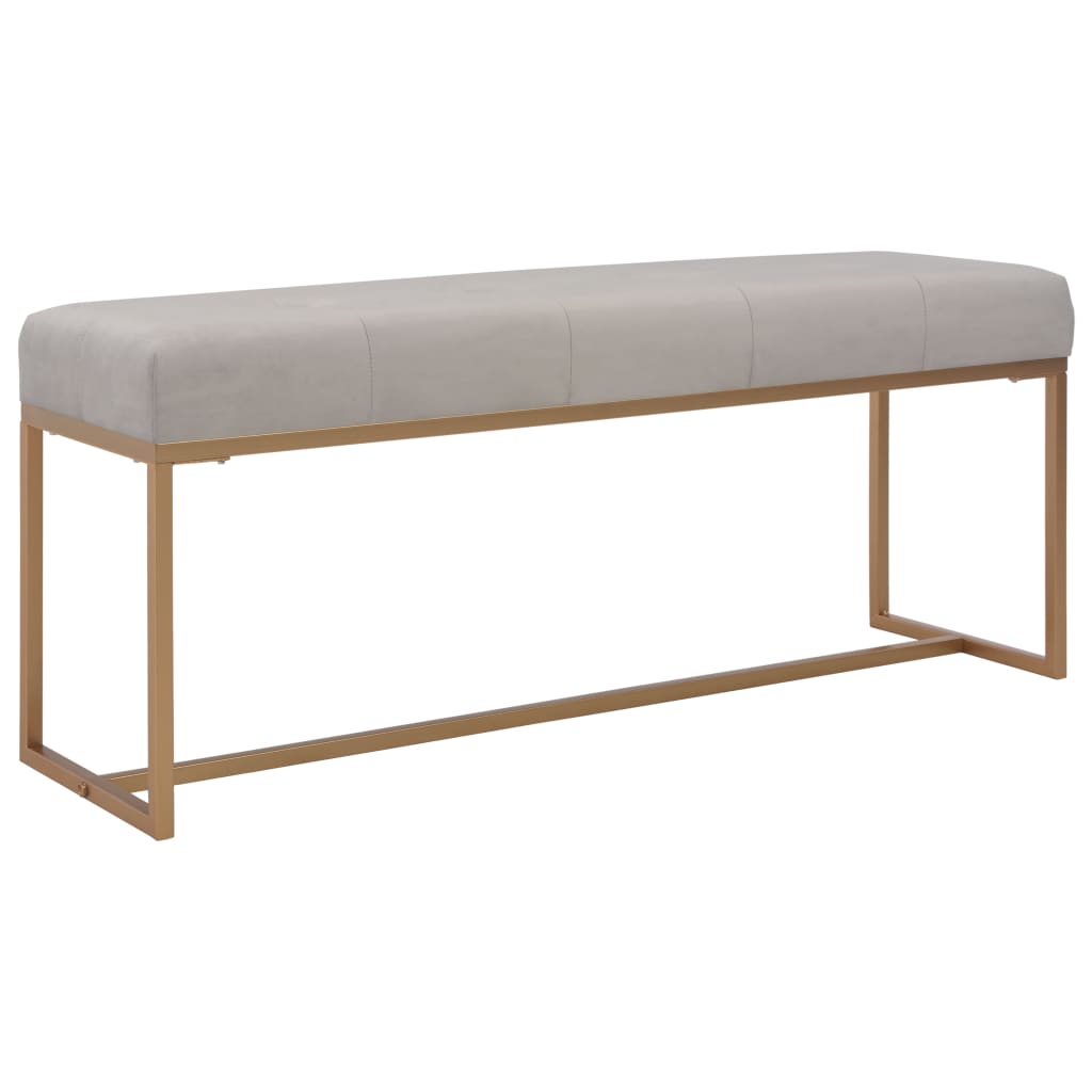 Banc 120 cm Gris Velours